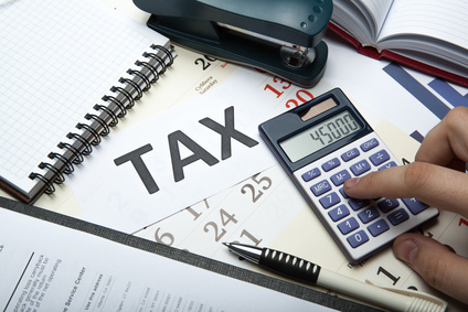 Filling tax return on desktop